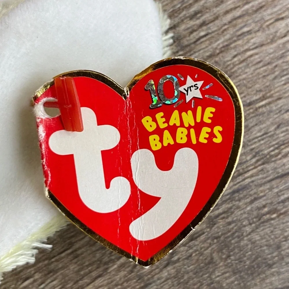 Ty Beanie Babies Nibblies Yellow Rabbit Bunny with Carrot‎ 2002 10th Anniversary